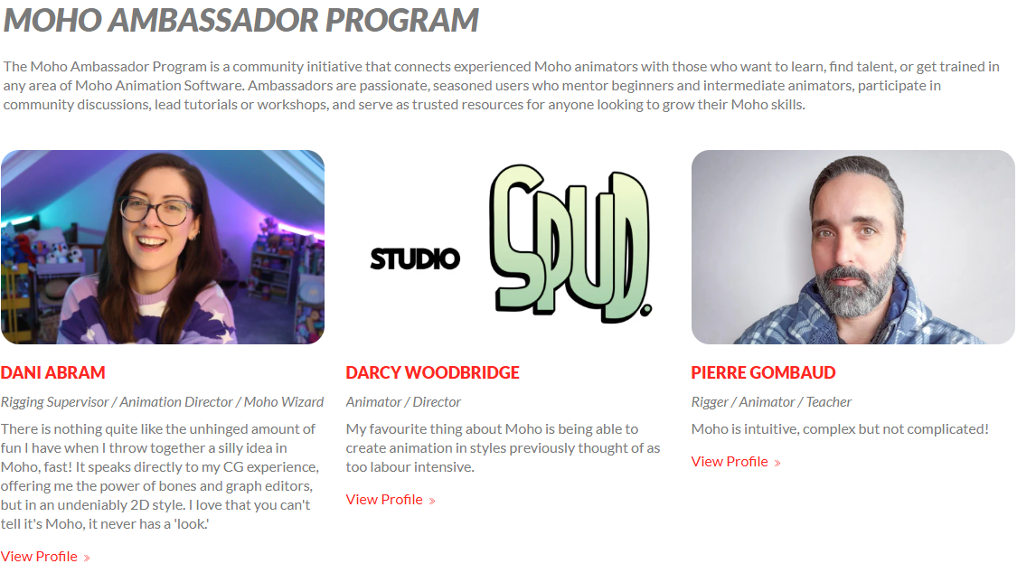 Moho Animation Software Launches its new Ambassador Program