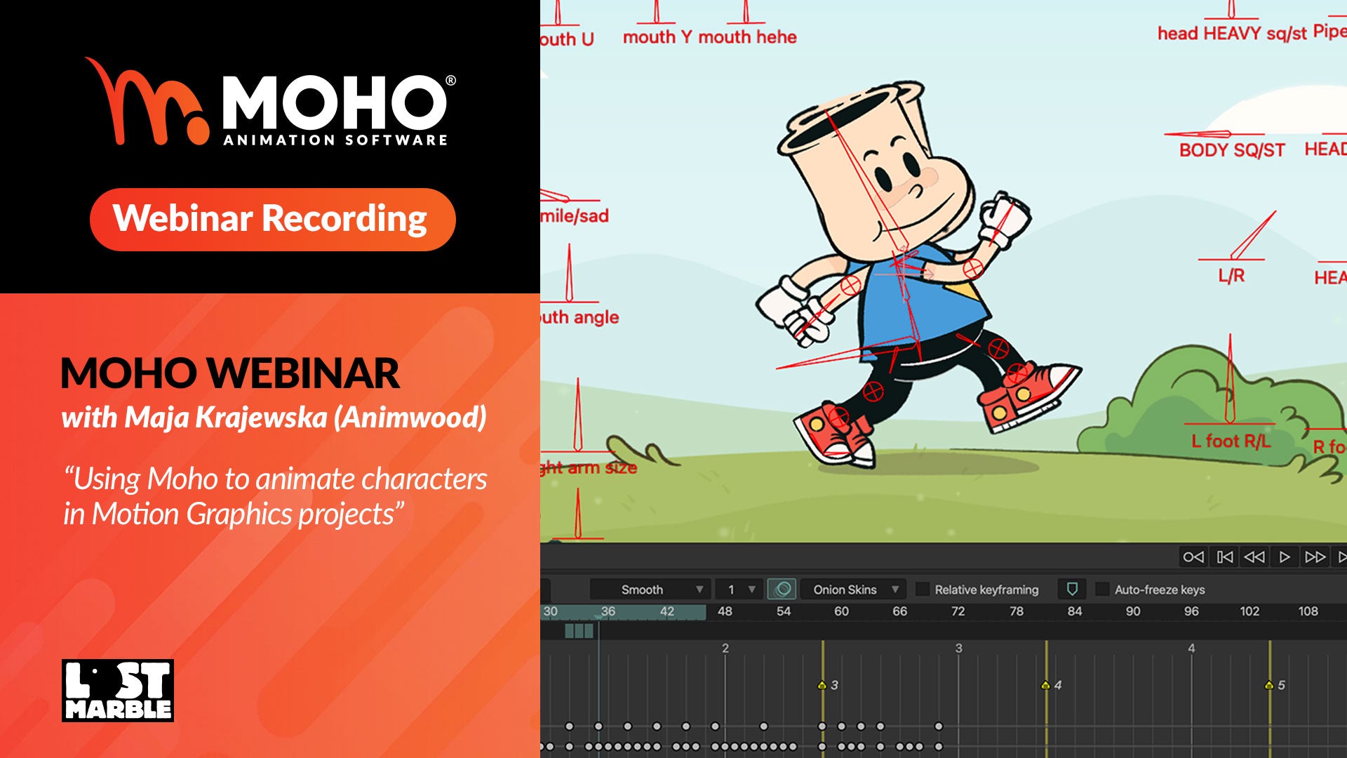Webinar recording: Using Moho to animate characters in Motion Graphics projects with with Maja Krajewska