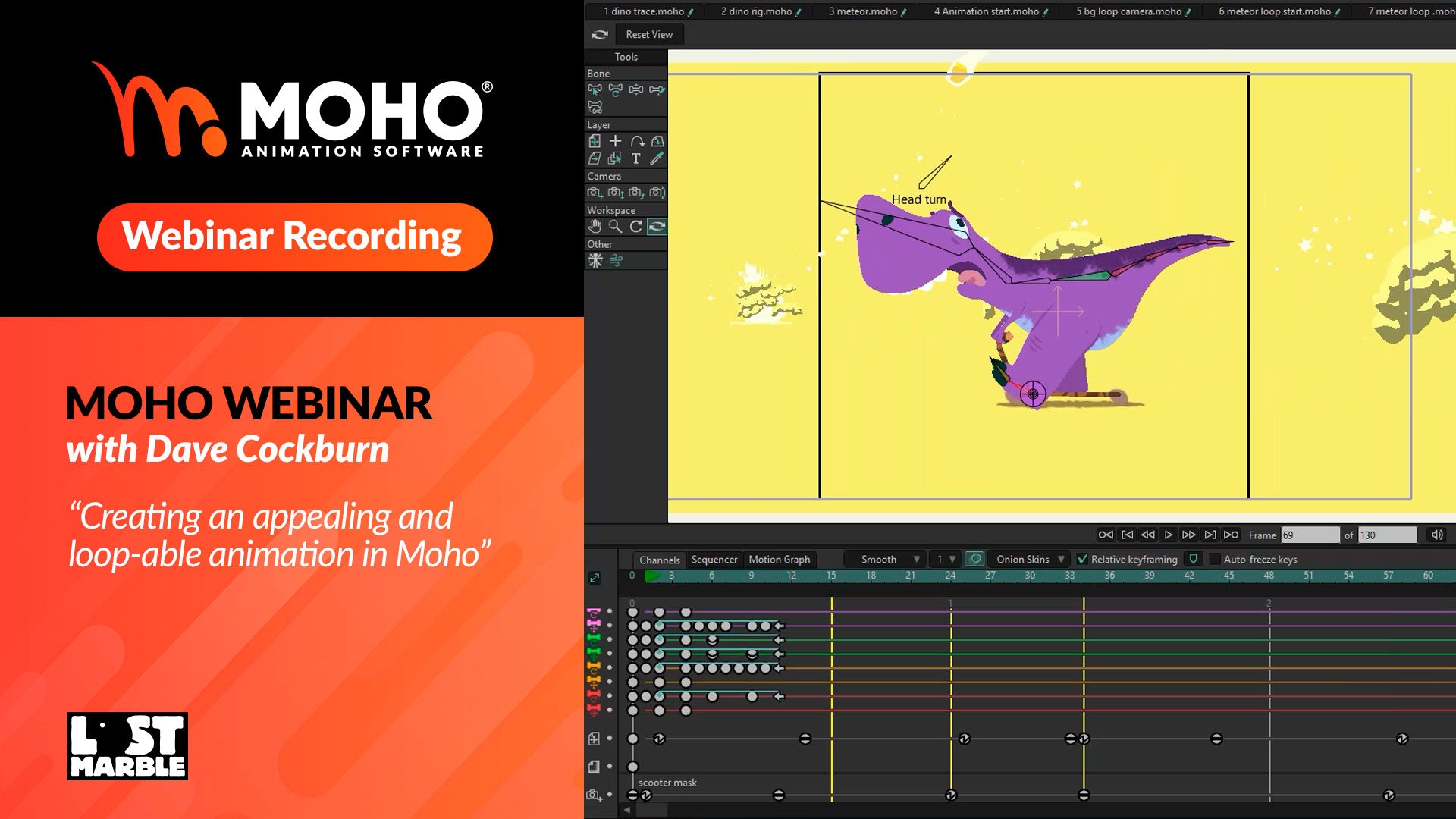 Webinar recording: Creating an appealing and loop able animation in Moho with Dave Cockburn