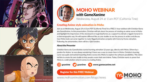 Webinar – Creating Anime style animation in Moho with GameXanime
