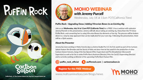 Webinar – Puffin Rock - Upgrading Oona | Adding Vitruvian Bones to an Existing Rig with Jeremy Purcell