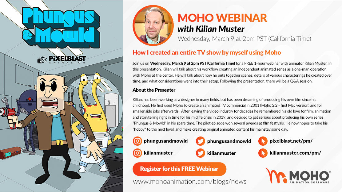 Webinar – How I created an entire TV show by myself using Moho with Kilian Muster
